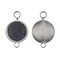 John Bead Must Have Findings Silver Round Pendant Frame Fob Style, 3pcs